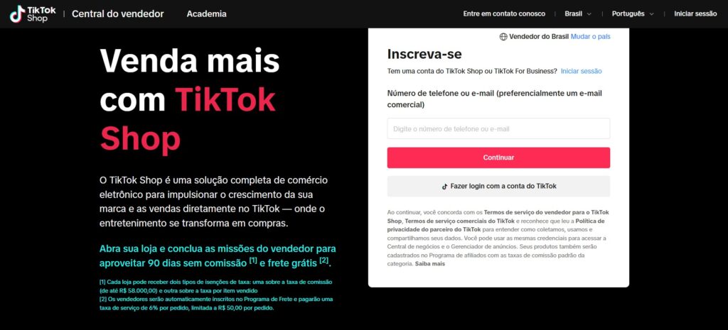 print login tiktok shop